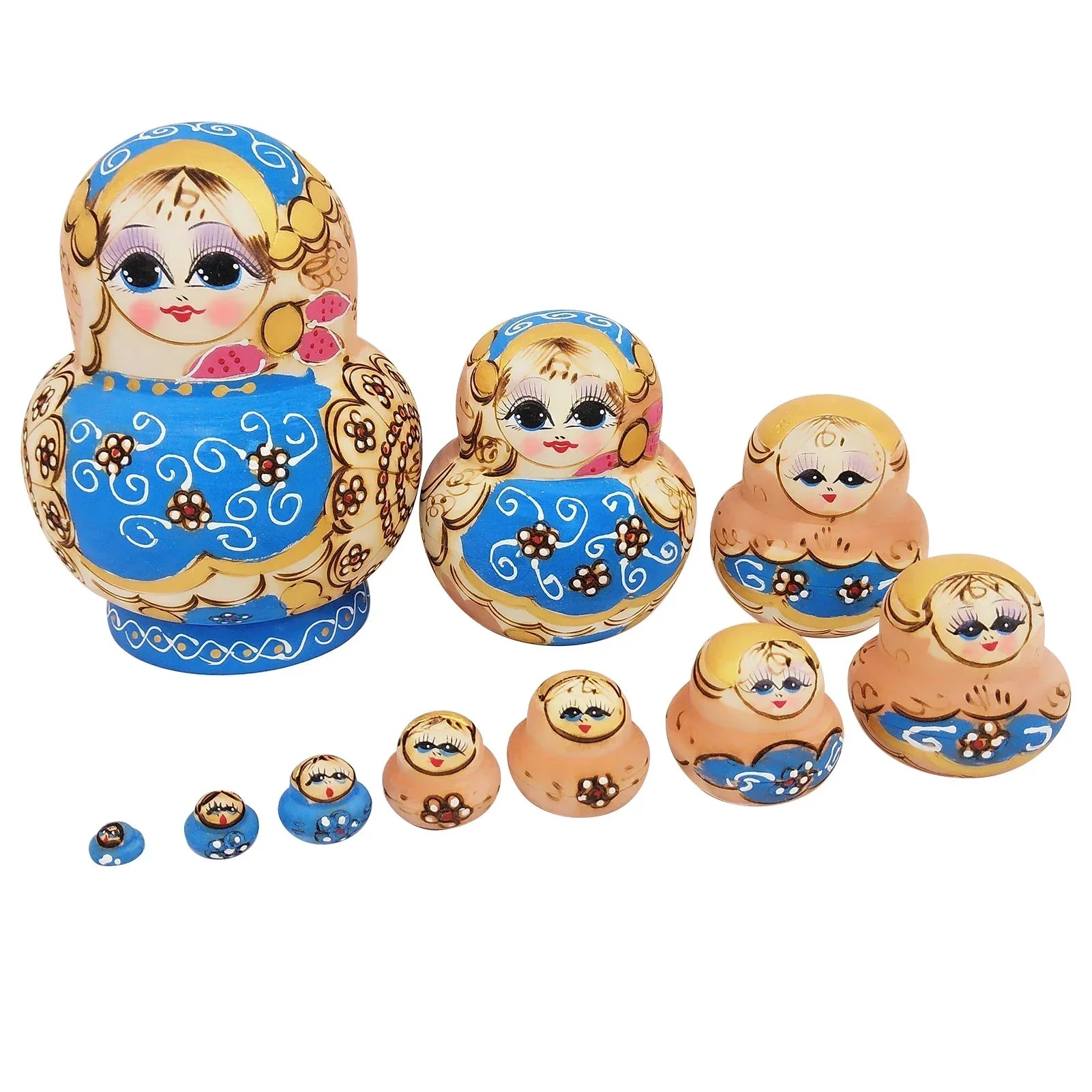 Junips | 10 pieces/set wooden Russian matryoshka dolls