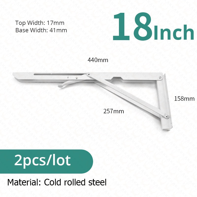 Junips | 2-piece set collapsible shelf brackets, heavy-duty, made of stainless steel for tables, motorhomes and space-saving