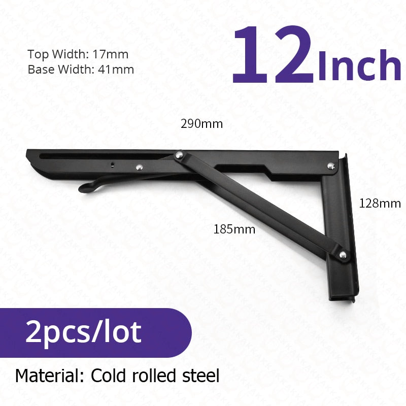 Junips | 2-piece set collapsible shelf brackets, heavy-duty, made of stainless steel for tables, motorhomes and space-saving