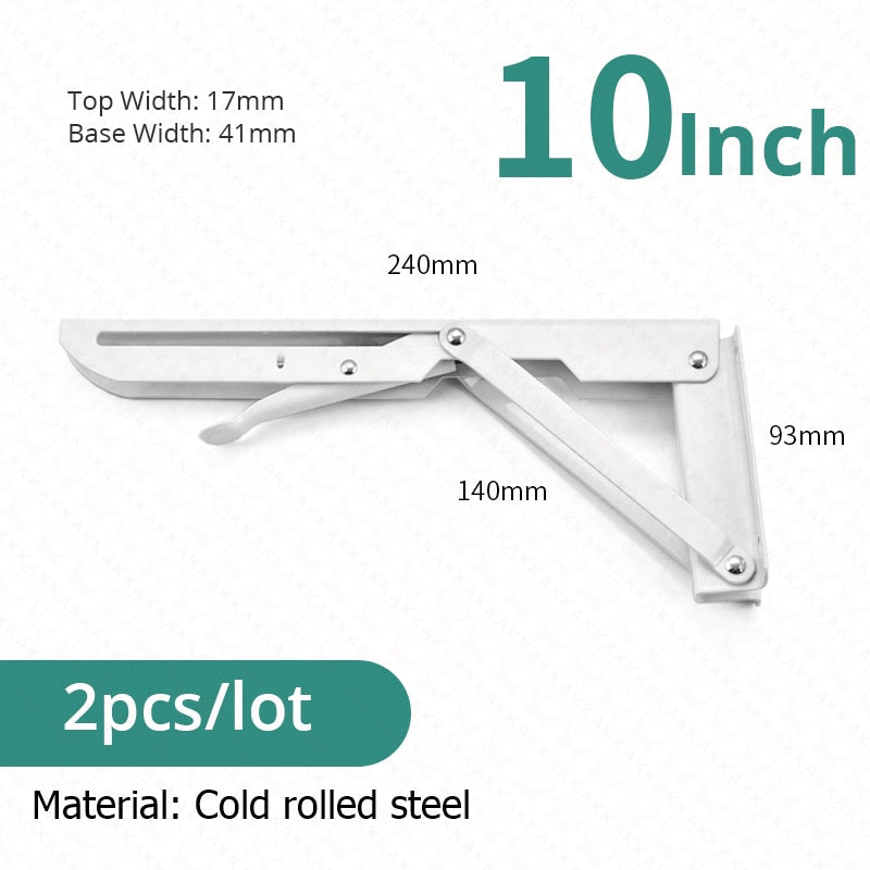 Junips | 2-piece set collapsible shelf brackets, heavy-duty, made of stainless steel for tables, motorhomes and space-saving