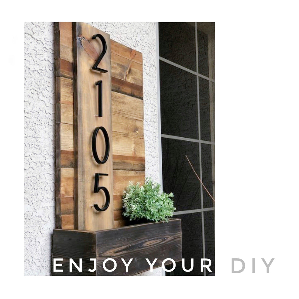 Junips | Large modern metal house number address accessory