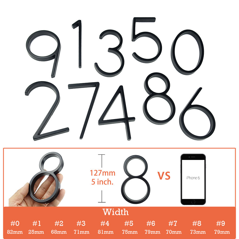 Junips | Large modern metal house number address accessory