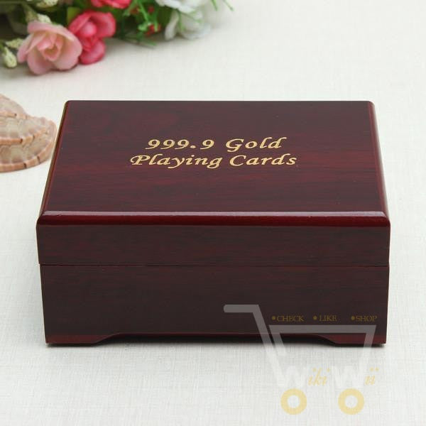 Junips | 24K Gold Plated Playing Card with Wood - Style Box
