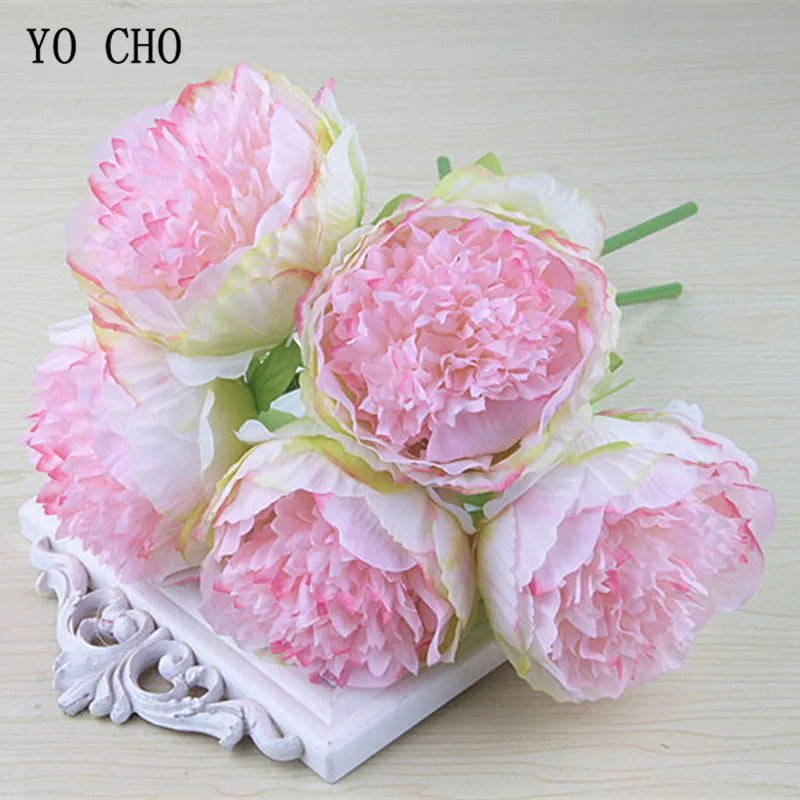 Junips | Large Peony Silk Flower Bouquet Set