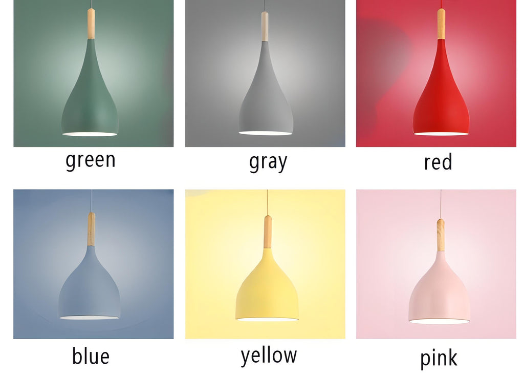 Junips | Talon - Modern Drop-Shaped Wooden Pendant Light Scandinavian Ceiling Light