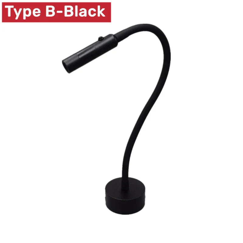 Junips | Modern Flexible LED Reading Wall Lamp with Switch for Bedroom and Study - 1W/3W