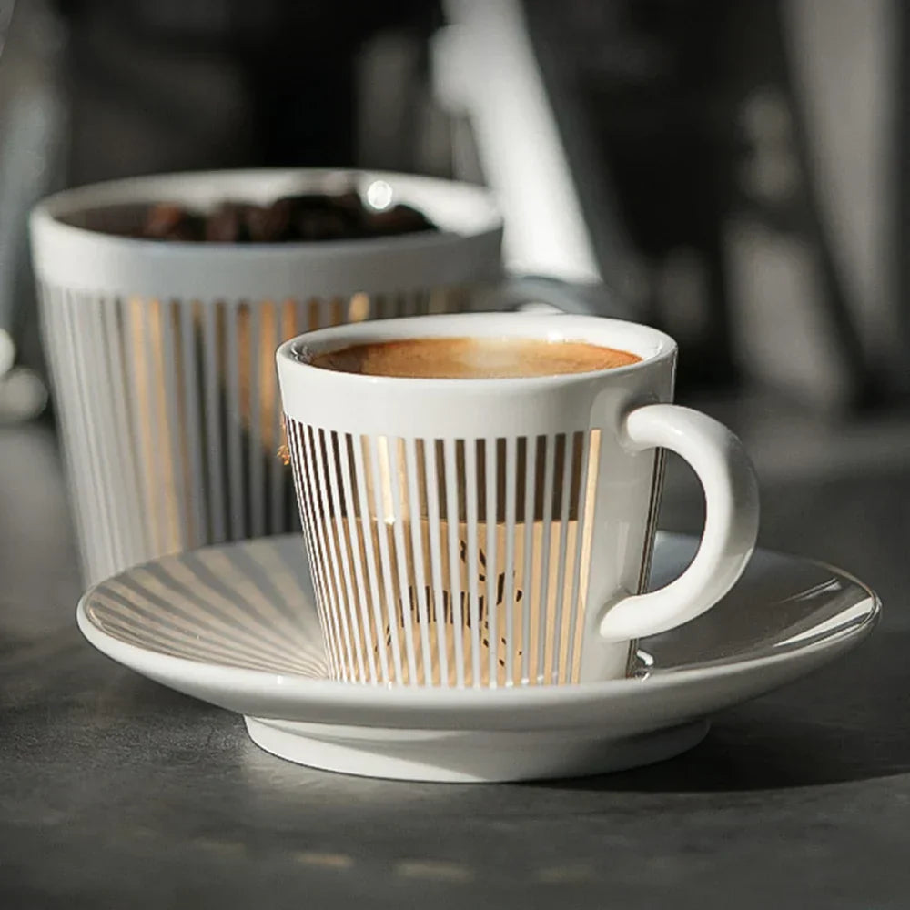 Junips | Creative dynamic SLR cup Leopard anamorphic zebra cup Luycho coffee tea cup set with coaster 90ml-225ml