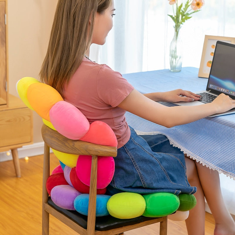 Junips | Colorful Sunflower Plush Comfort Seat Cushion