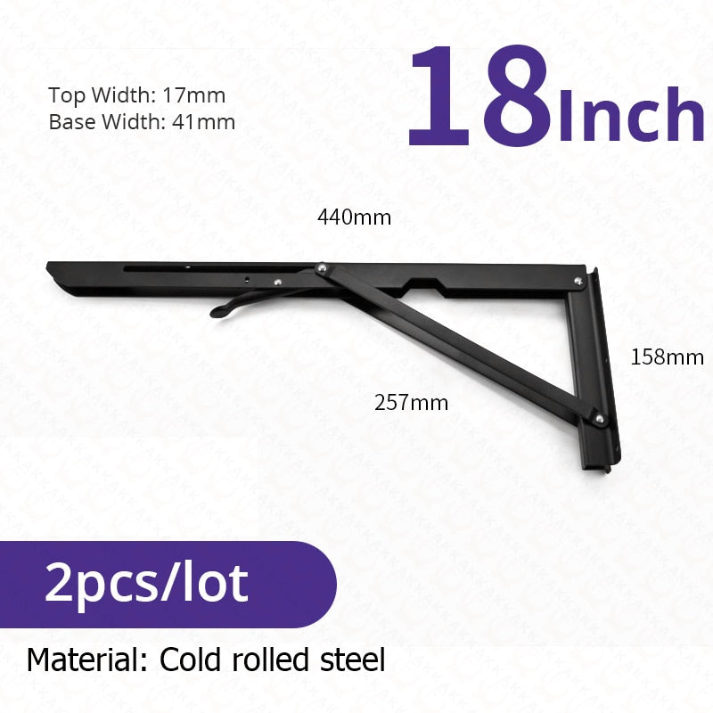 Junips | 2-piece set collapsible shelf brackets, heavy-duty, made of stainless steel for tables, motorhomes and space-saving