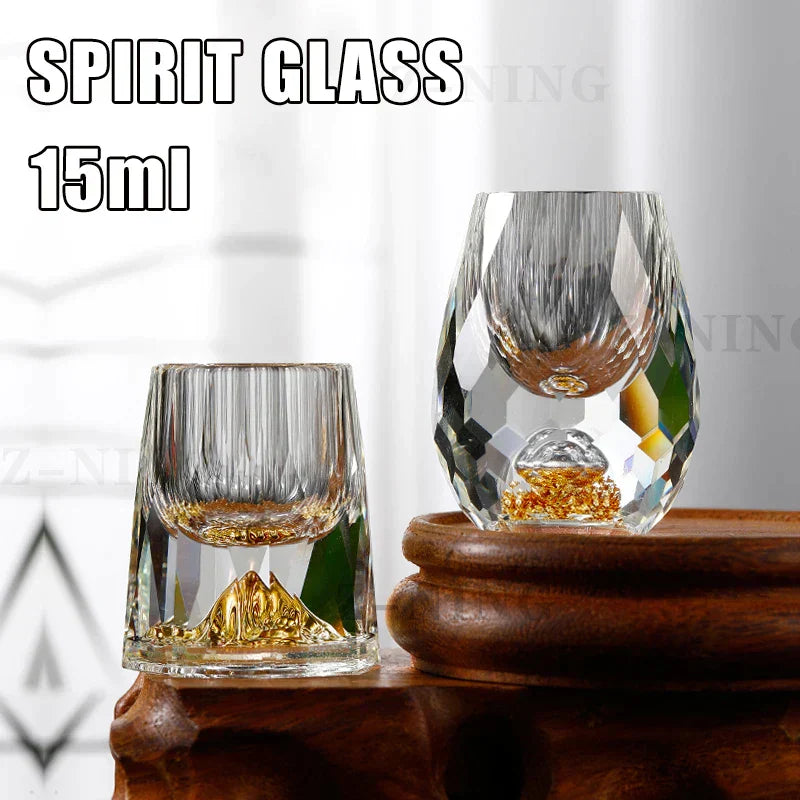 Junips | Crystal Glass Whiskey Glasses Bar Liqueur Sphere Cups Sake and Shochu Double-Walled Thick Bottoms Small Capacity Tea Cups