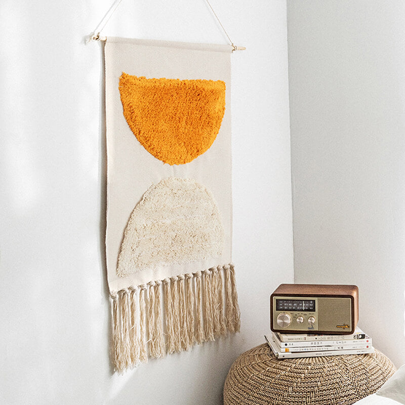 Junips | Handwoven geometric pattern tassel wall hanging