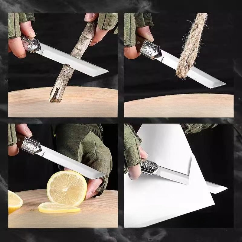 Junips | Handcrafted Utility Knife | Japanese-Style Geometric Handle | High-Carbon Stainless Steel Blade | >60° Bevel Angle | Precision Culinary Instrument with Reinforced ABS Polymer Grip
