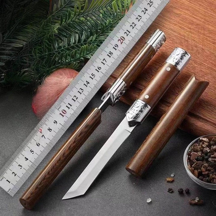 Junips | Handcrafted Utility Knife | Japanese-Style Geometric Handle | High-Carbon Stainless Steel Blade | >60° Bevel Angle | Precision Culinary Instrument with Reinforced ABS Polymer Grip
