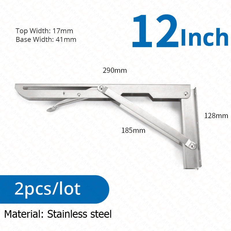 Junips | 2-piece set collapsible shelf brackets, heavy-duty, made of stainless steel for tables, motorhomes and space-saving