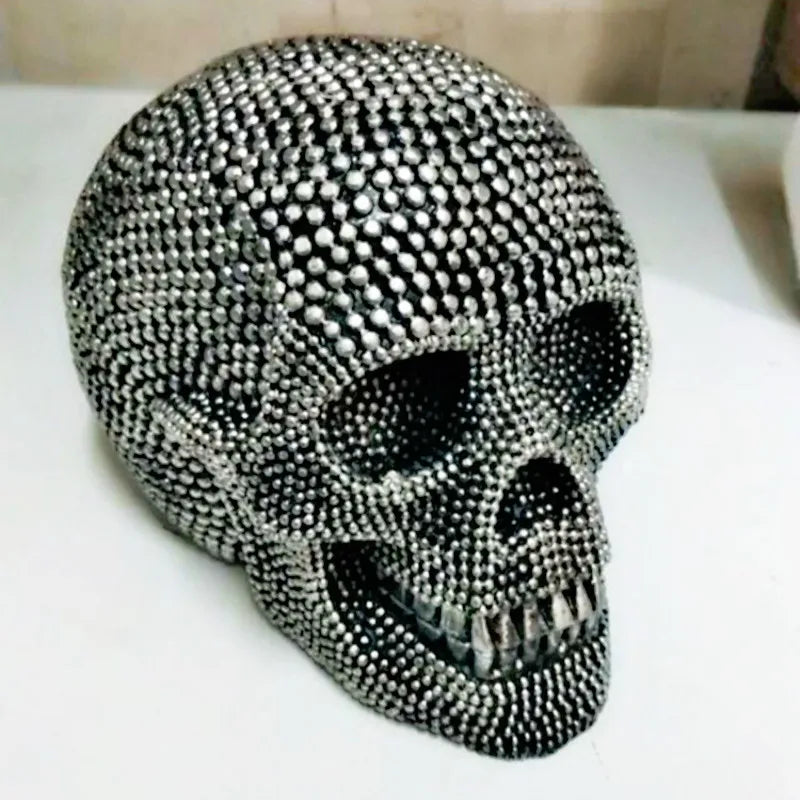 Junips | BUF Large Silver/Gold Skull Statue Resin Craft Decorative Ornaments Halloween Decoration Sculpture Home Decor Figures