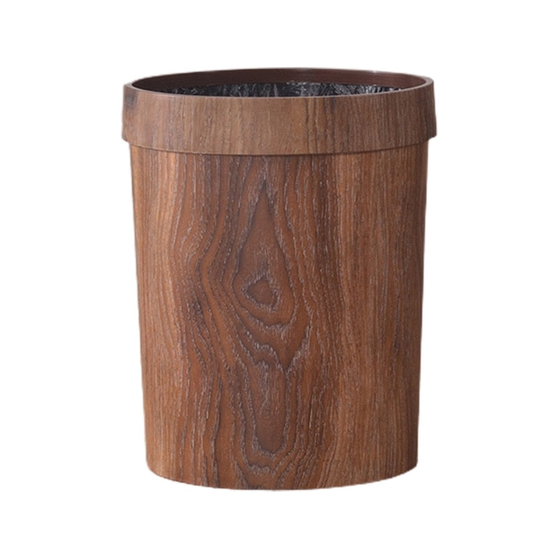 Junips | Elegant Retro Wood Grain Trash Can