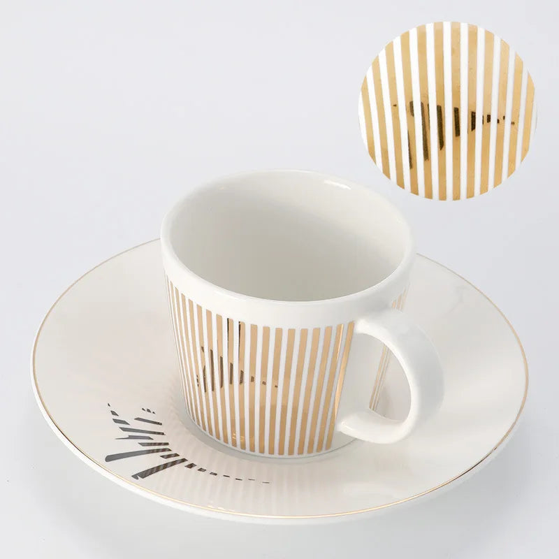 Junips | Creative dynamic SLR cup Leopard anamorphic zebra cup Luycho coffee tea cup set with coaster 90ml-225ml