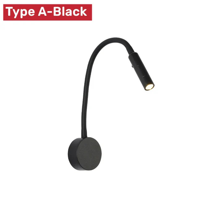 Junips | Modern Flexible LED Reading Wall Lamp with Switch for Bedroom and Study - 1W/3W