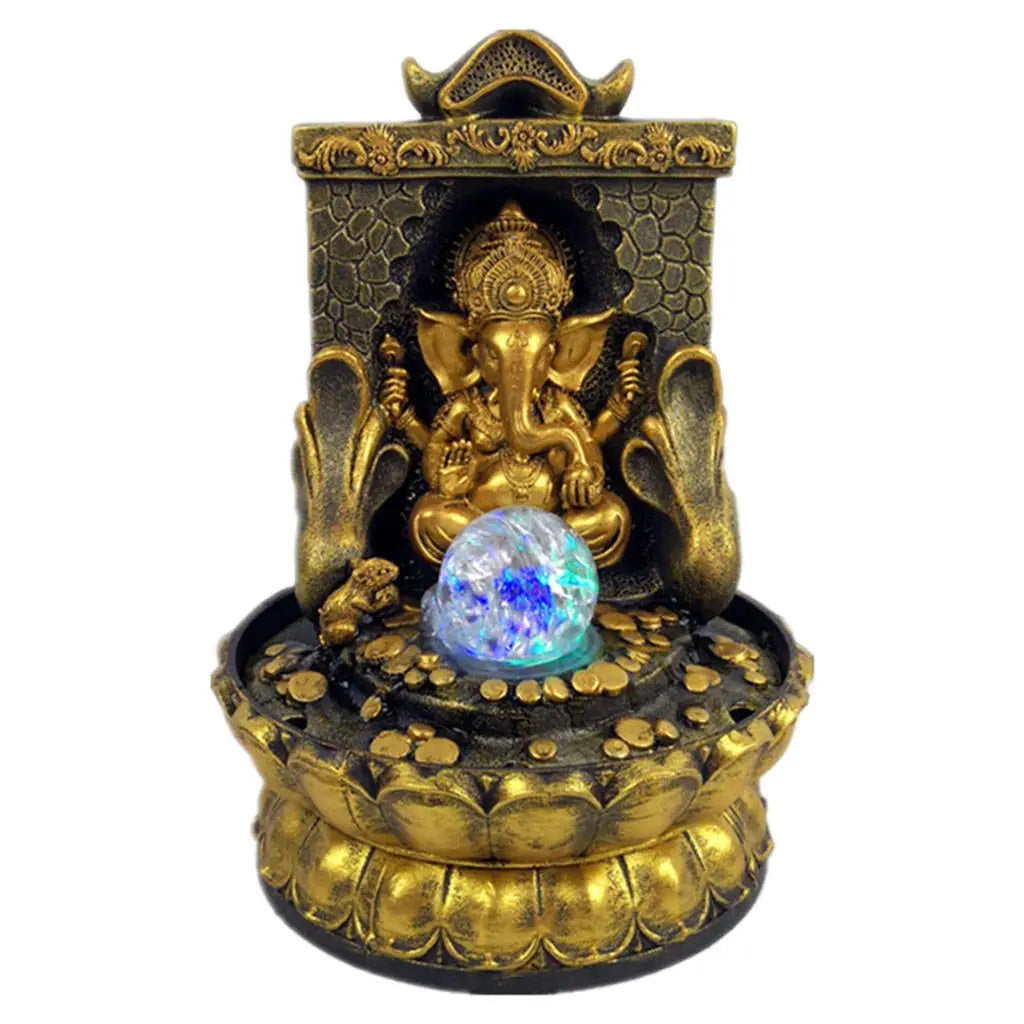 Junips | Stunning Ganesha Statue with LED Inner Water Source