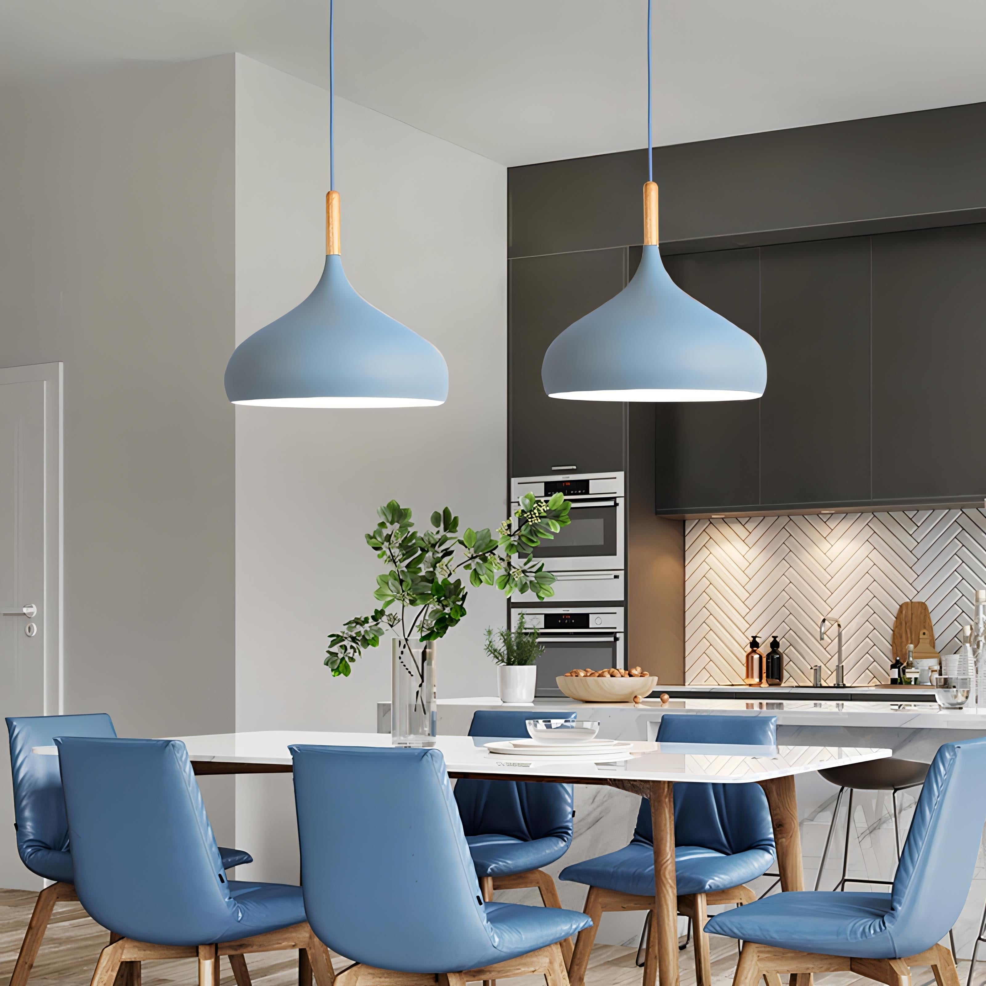 Junips | Talon - Modern Drop-Shaped Wooden Pendant Light Scandinavian Ceiling Light