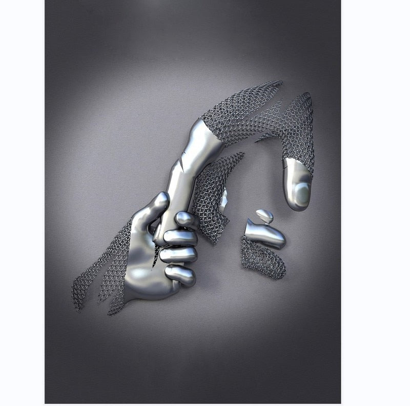 Junips | Metal Figure Statues Styles Abstract Canvas Painting Couples Wall Art Love Sculpture Poster Print Home Decor Living Room Gifts