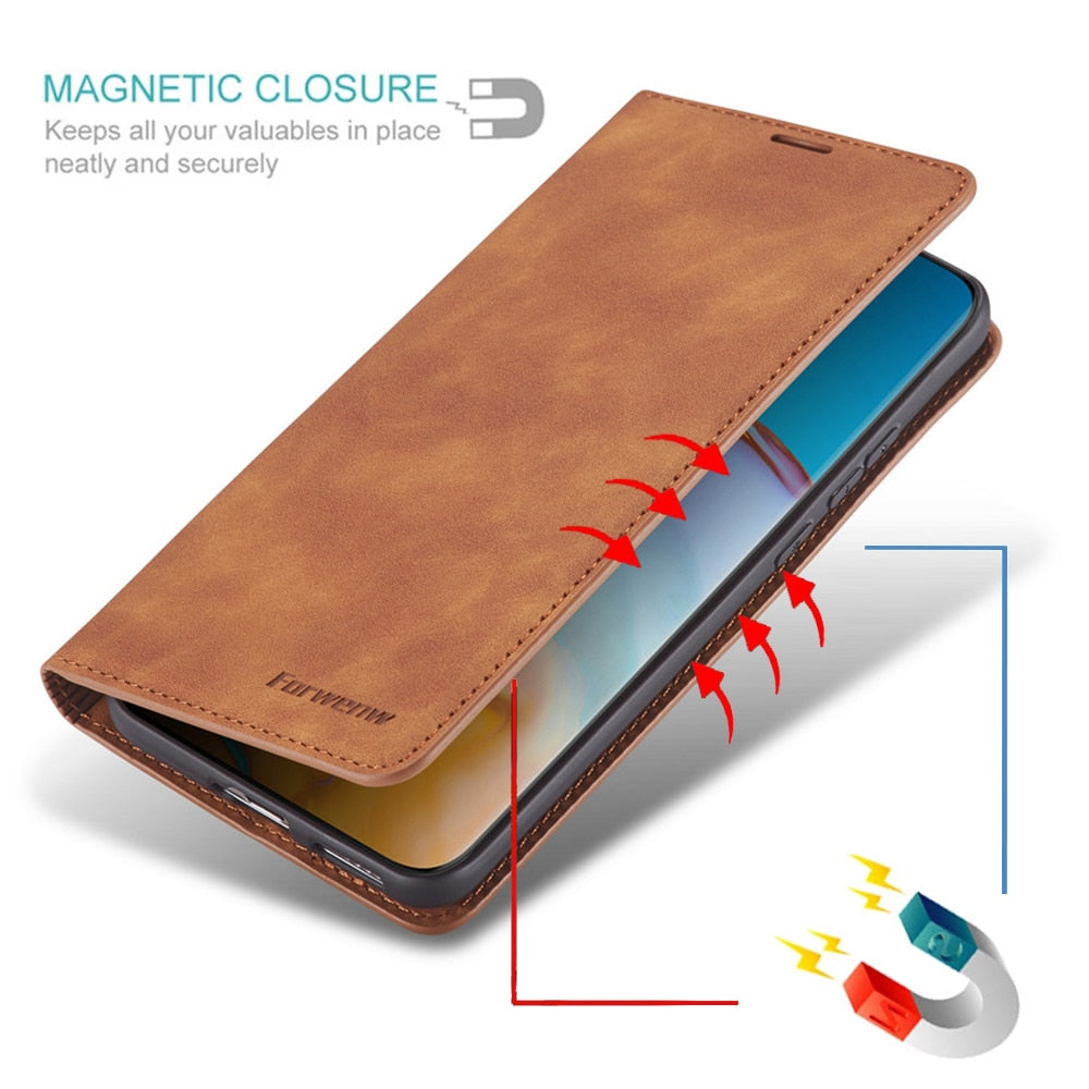 Junips | Huawei Case: Magnetic Leather Bag for Stylish Protection
