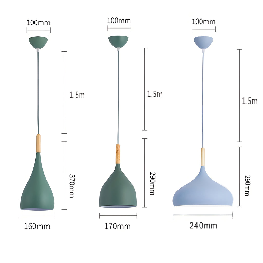 Junips | Talon - Modern Drop-Shaped Wooden Pendant Light Scandinavian Ceiling Light