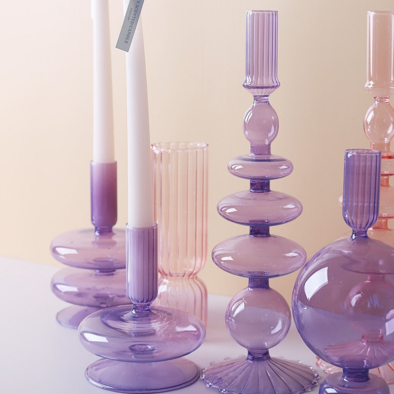 Junips | Lilac Candle Holder made of Glass