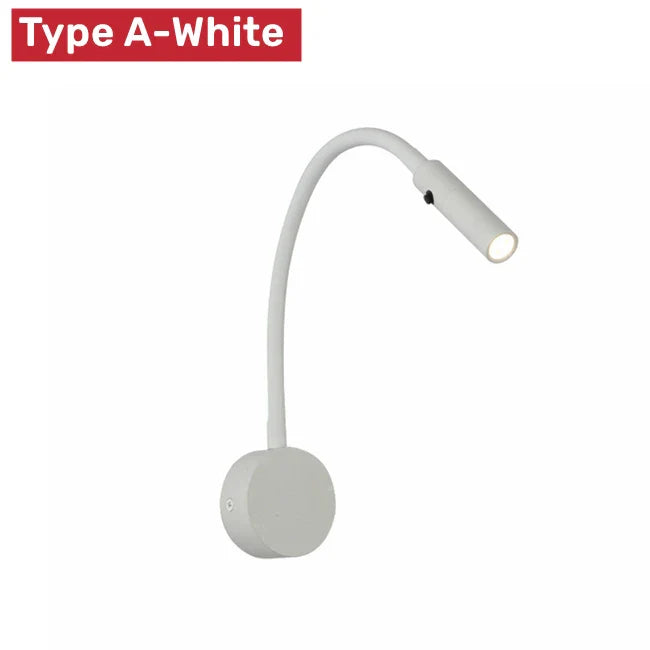 Junips | Modern Flexible LED Reading Wall Lamp with Switch for Bedroom and Study - 1W/3W