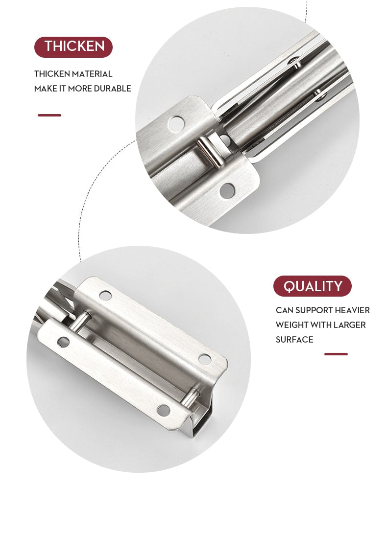 Junips | 2-piece set collapsible shelf brackets, heavy-duty, made of stainless steel for tables, motorhomes and space-saving