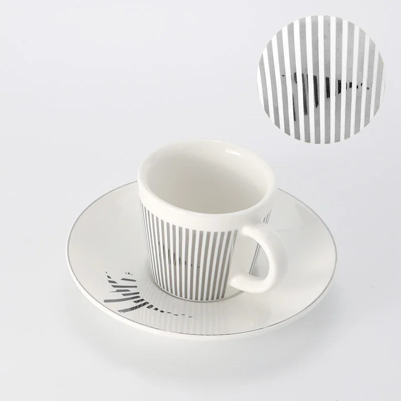 Junips | Creative dynamic SLR cup Leopard anamorphic zebra cup Luycho coffee tea cup set with coaster 90ml-225ml