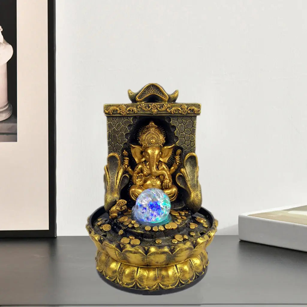 Junips | Stunning Ganesha Statue with LED Inner Water Source