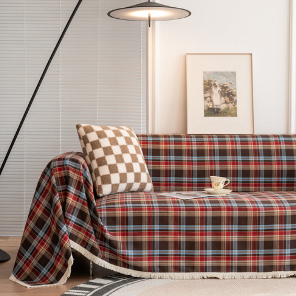 Junips | Hearthline Cottage Plaid Sofa Cover