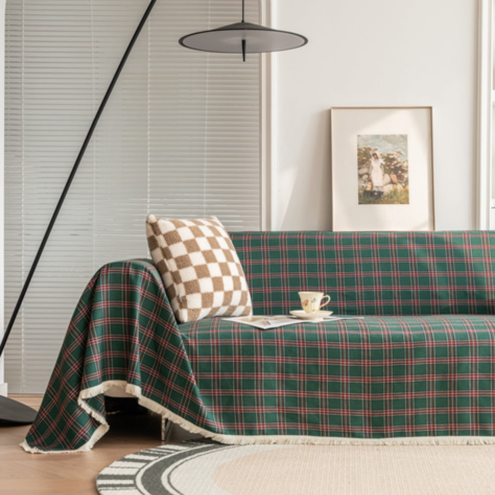 Junips | Hearthline Cottage Plaid Sofa Cover
