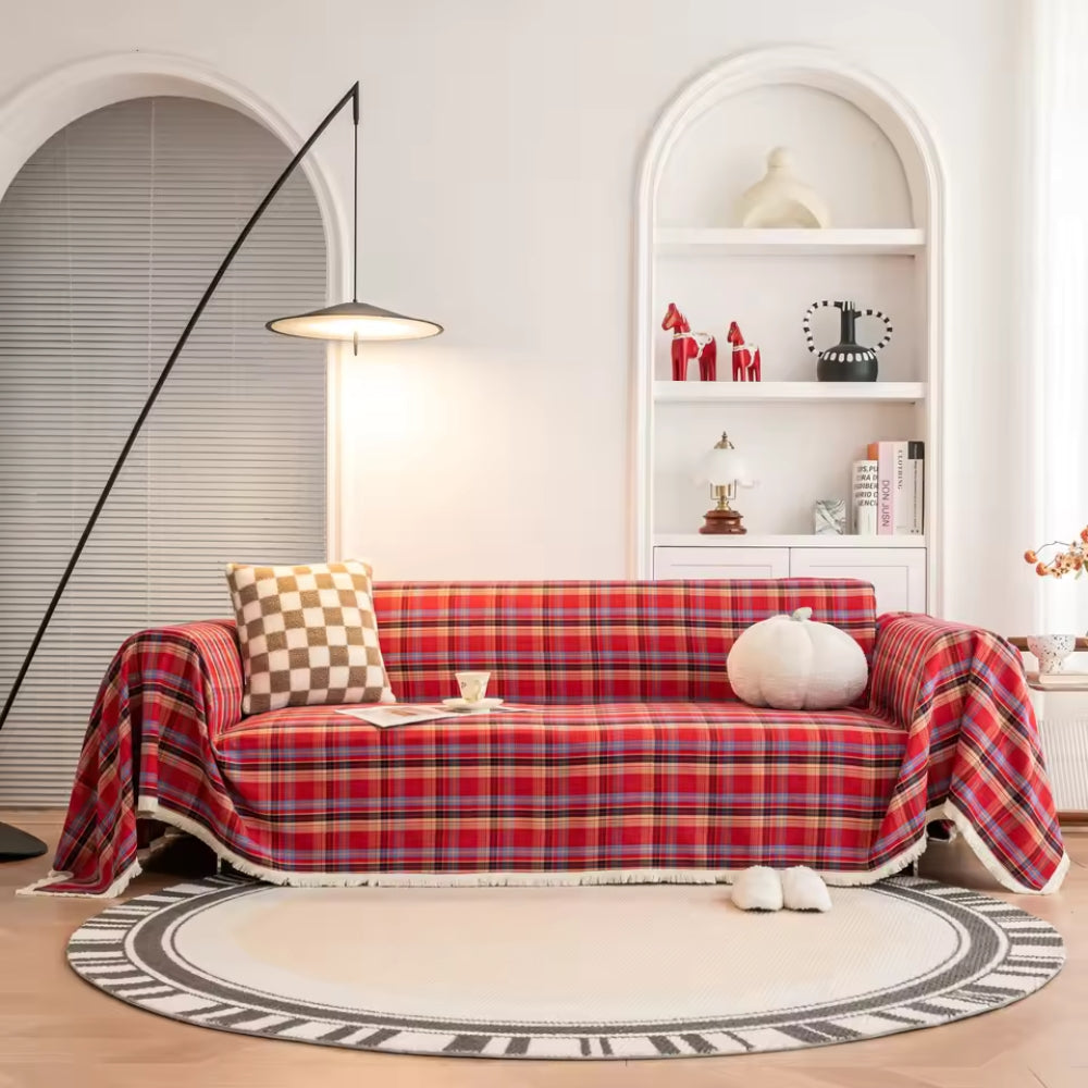 Junips | Hearthline Cottage Plaid Sofa Cover