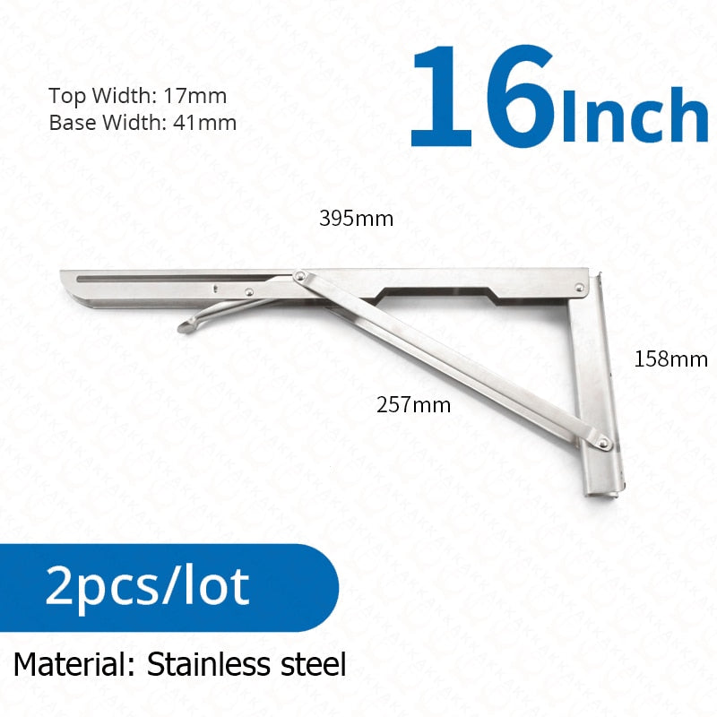 Junips | 2-piece set collapsible shelf brackets, heavy-duty, made of stainless steel for tables, motorhomes and space-saving