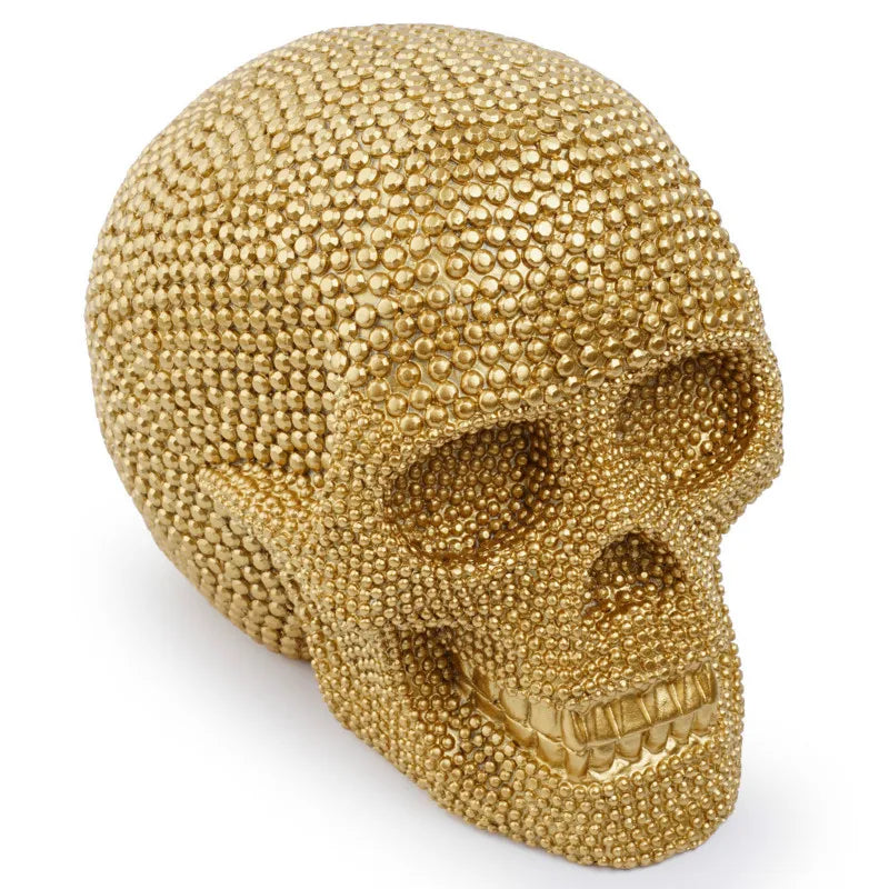 Junips | BUF Large Silver/Gold Skull Statue Resin Craft Decorative Ornaments Halloween Decoration Sculpture Home Decor Figures