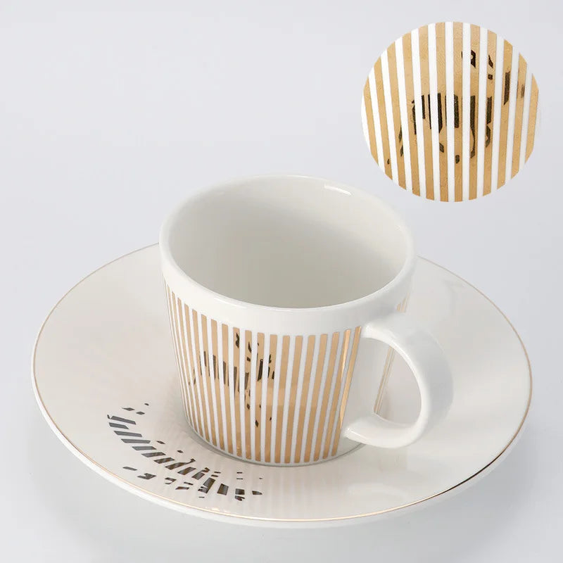 Junips | Creative dynamic SLR cup Leopard anamorphic zebra cup Luycho coffee tea cup set with coaster 90ml-225ml