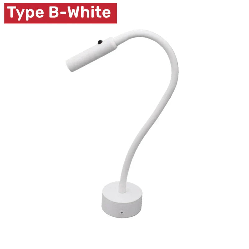 Junips | Modern Flexible LED Reading Wall Lamp with Switch for Bedroom and Study - 1W/3W