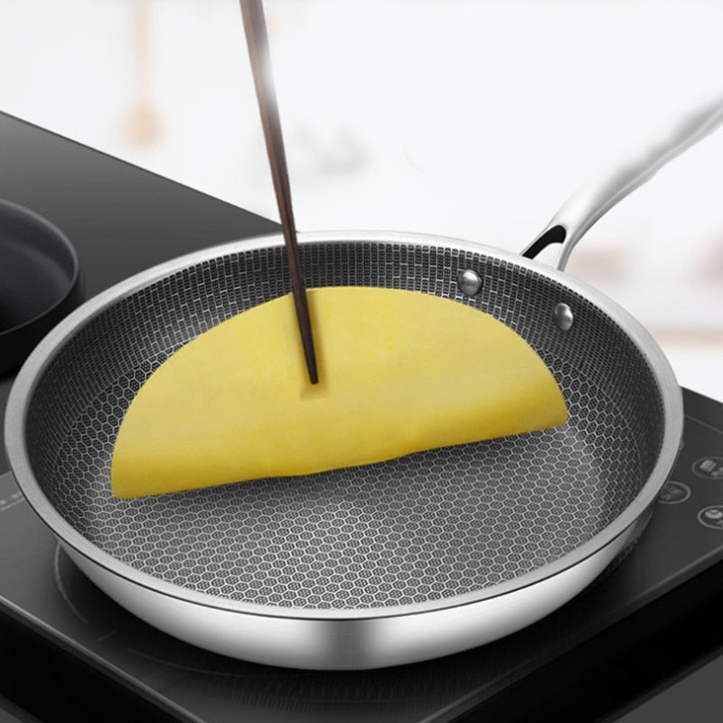 Junips | Premium Stainless Steel Frying Pan with Non-Stick Pixel Technology – Perfect for Healthy Frying