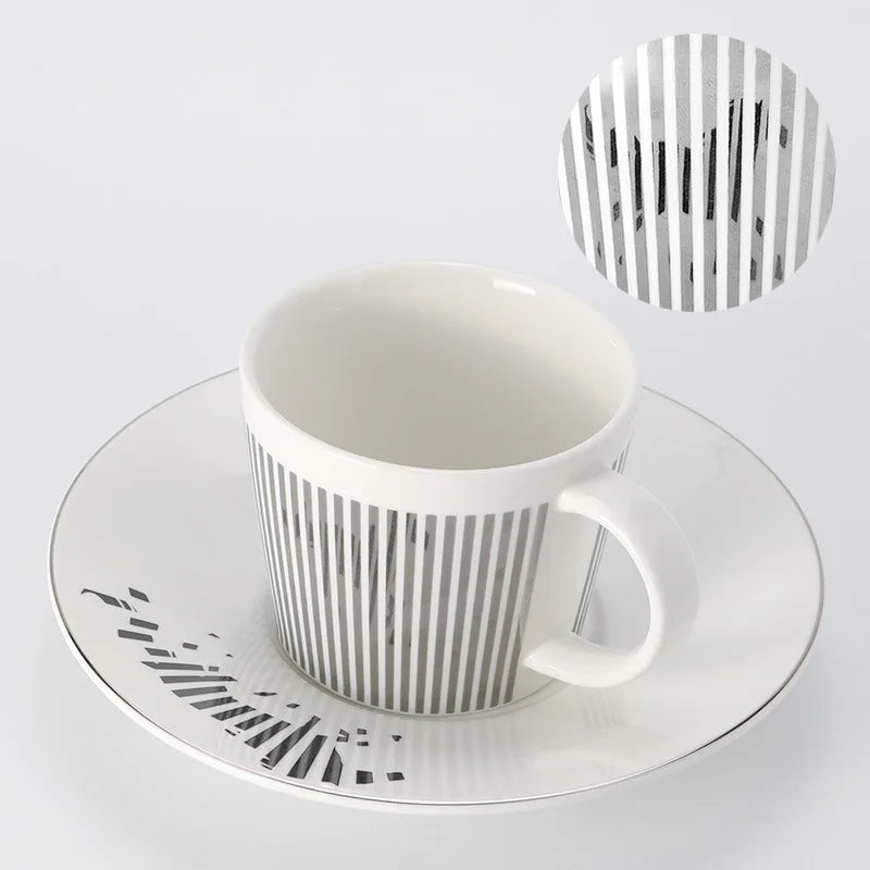 Junips | Creative dynamic SLR cup Leopard anamorphic zebra cup Luycho coffee tea cup set with coaster 90ml-225ml