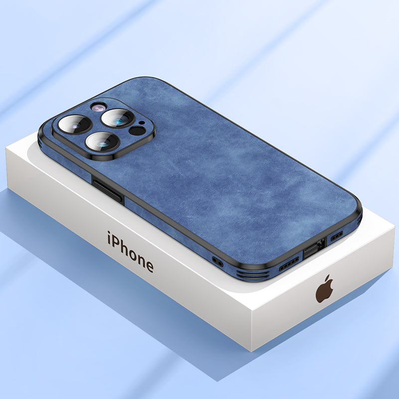 Junips | High-quality leather iPhone case with shockproof camera protection cover bag | MagSafe case for Apple iPhone 15/14/13 Pro Max Plus | Armor cover phone case
