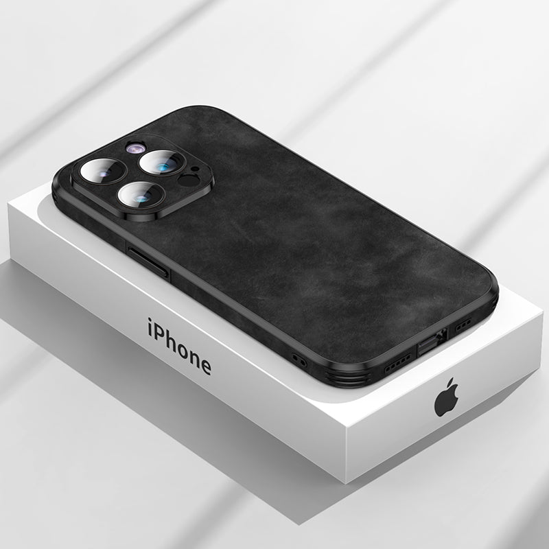 Junips | High-quality leather iPhone case with shockproof camera protection cover bag | MagSafe case for Apple iPhone 15/14/13 Pro Max Plus | Armor cover phone case