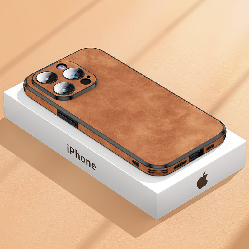 Junips | High-quality leather iPhone case with shockproof camera protection cover bag | MagSafe case for Apple iPhone 15/14/13 Pro Max Plus | Armor cover phone case