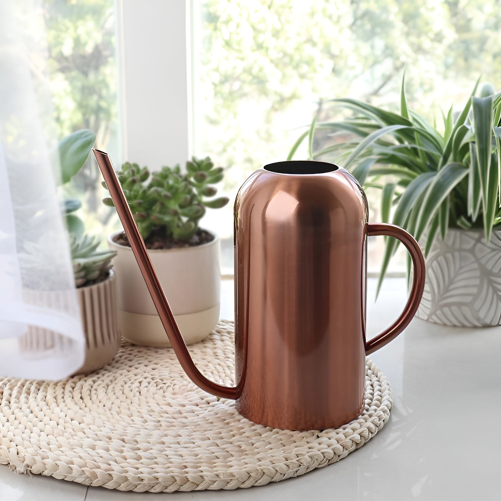Junips | Stainless Steel Pourer - 1.5L Long Watering Can for Plants and Flowers