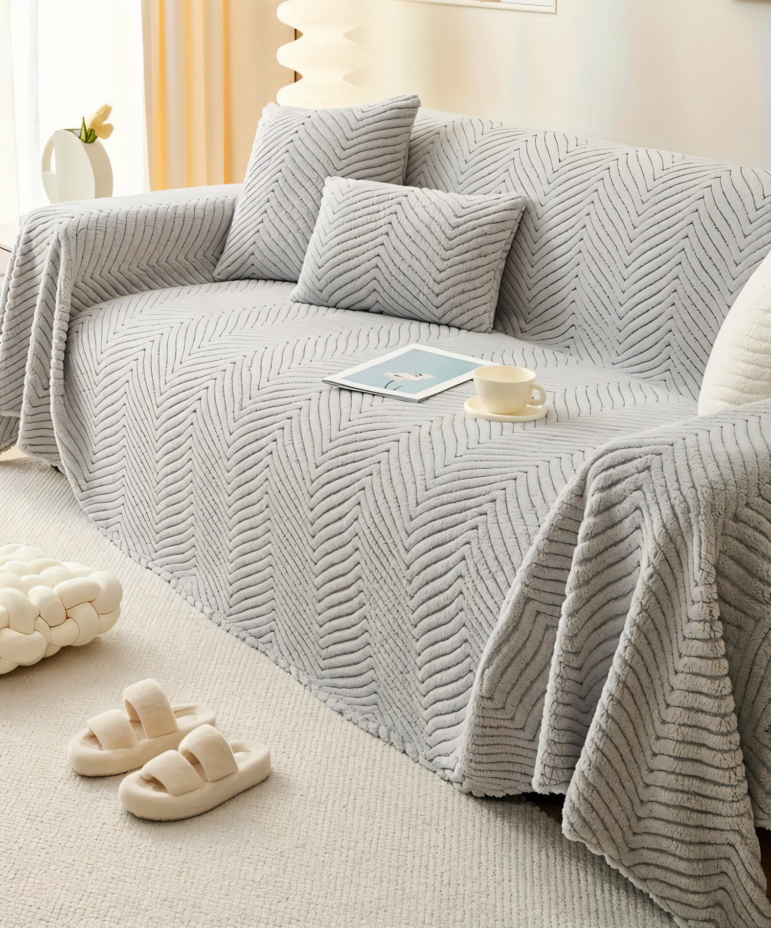 Junips | LuxuraWrap Sofa Cover – Non‑Slip Pet‑Friendly Couch Protector
