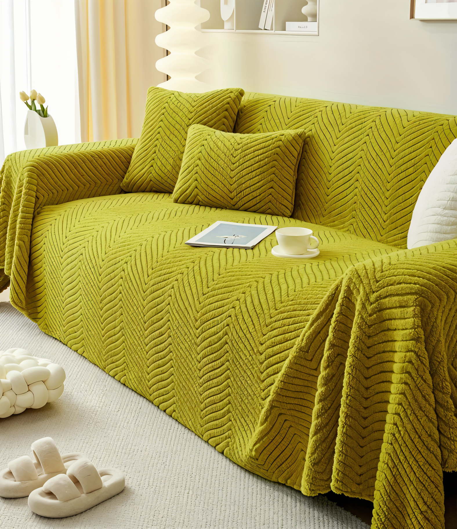 Junips | LuxuraWrap Sofa Cover – Non‑Slip Pet‑Friendly Couch Protector