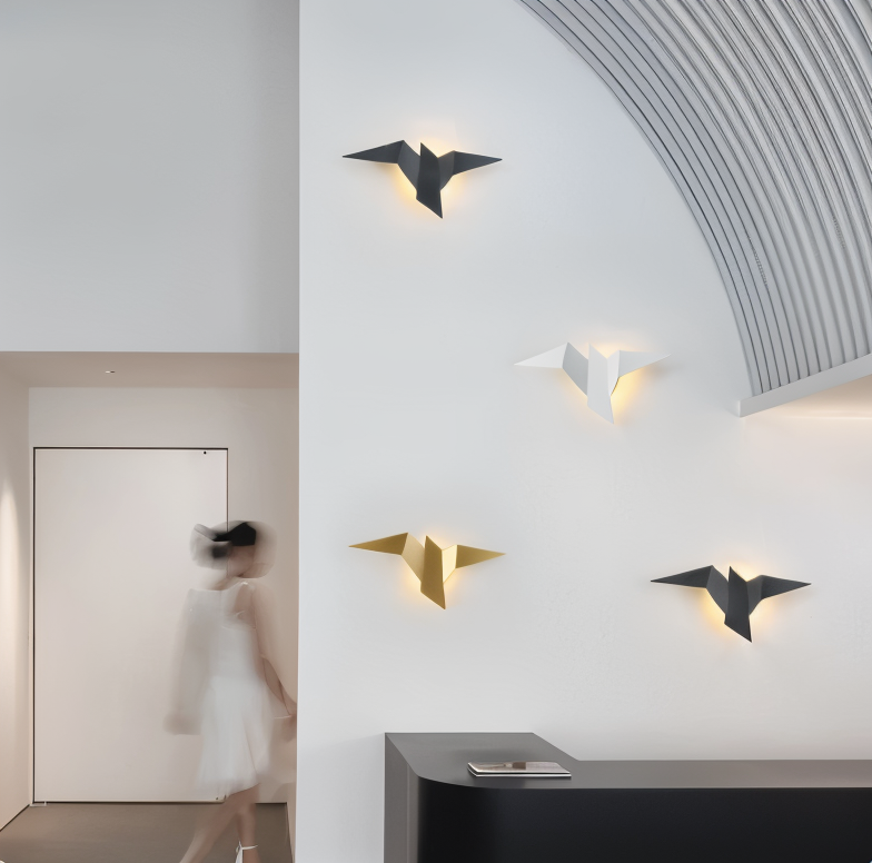 Junips | OriTori Wall Light - Geometric Origami Bird Wall Light - Japanese Style Wall Light Design