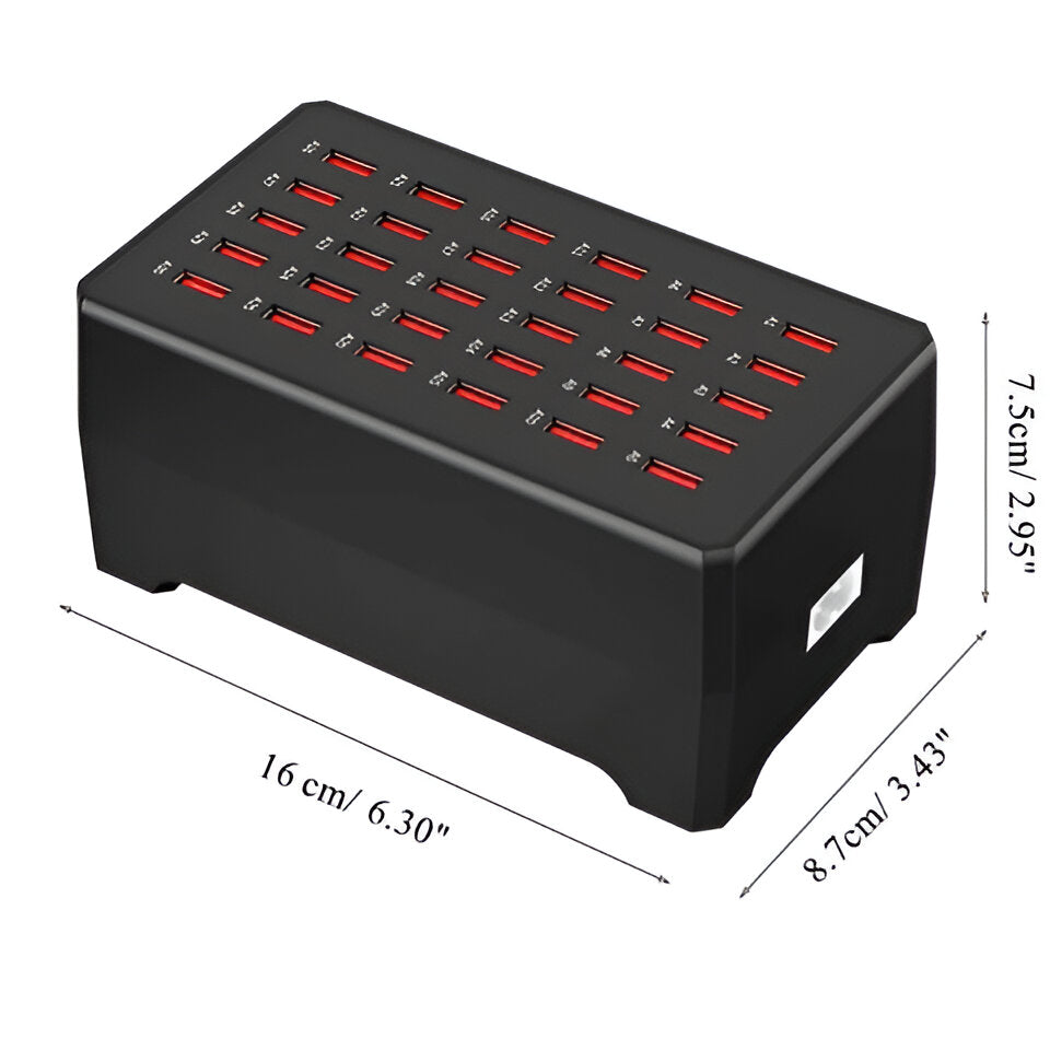 Junips | PowerPort Pro 30 - Universal Multi-USB Charging Station with 30 Ports