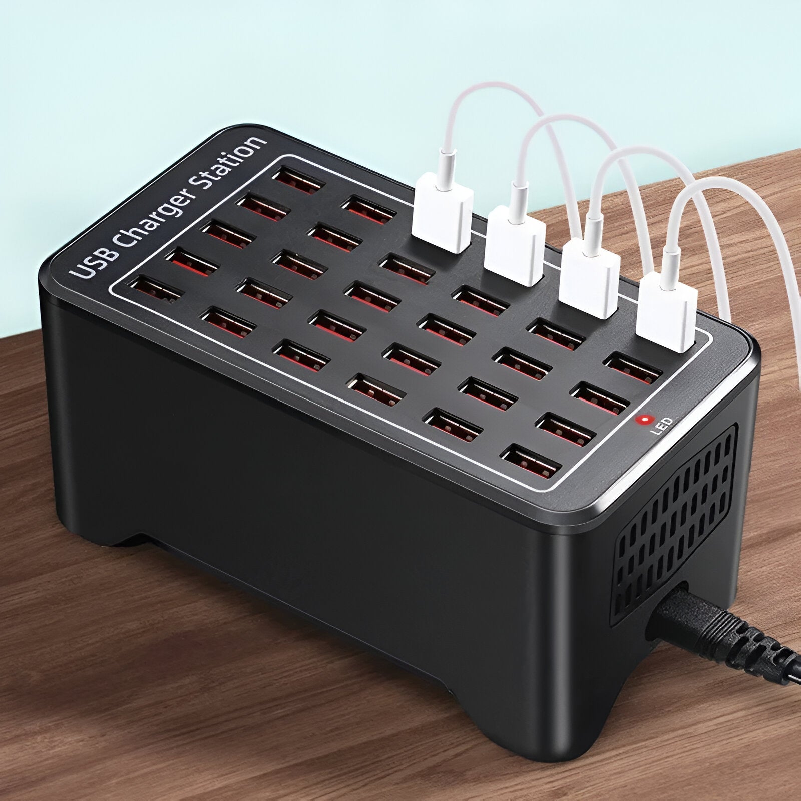 Junips | PowerPort Pro 30 - Universal Multi-USB Charging Station with 30 Ports